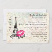 Ooh La La Paris Eiffel Tower Wedding Invite Kaart (Voorkant)