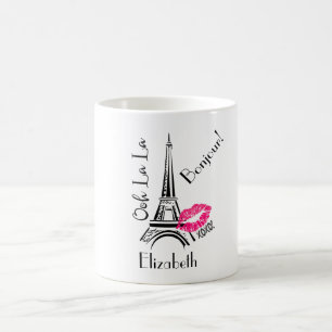 Ooh La La Paris Eiffeltoren met roze lips Koffiemok
