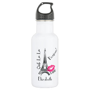 Ooh La La Paris Eiffeltoren met roze lips Waterfles