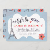 Ooh la la Paris Invitation d'anniversaire (Devant / Derrière)