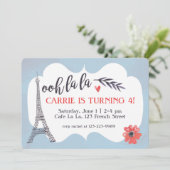 Ooh la la Paris Invitation d'anniversaire (Debout devant)