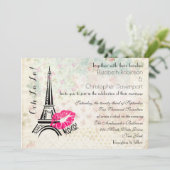 Ooh La La Paris Tour Eiffel Invitation de Mariage (Debout devant)