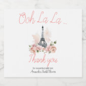 Ooh La La Parisiaanse bloemige bruidsdouche Sparkling Wijnetiket (Enkel label)