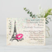 Ooh La La Parisian Night Bachelorette Invitation (Debout devant)