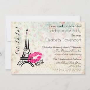 Ooh La La Parisian Night Bruidsfeest Uitnodiging