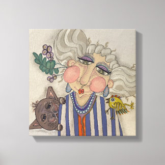"Ooh La La" Whimsisch Portret Canvasprint Canvas Afdruk