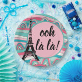Ooh la/Monogram French Chic Eiffel Tower Papieren Bordje (Feest)