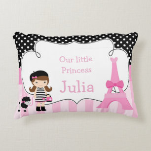 Ooh la Paris Eiffel Tower Pink en Black Accent Kussen