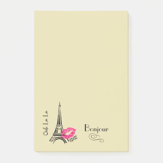 Ooh La Paris Eiffeltoren Bonjour Post-it® Notes (Voorkant)