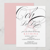 Ooh La Paris France Sweet 16 Invitation Kaart (Voorkant / Achterkant)