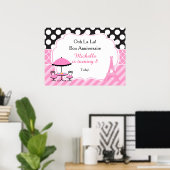 Ooh la Paris Tea Birthday Poster (Thuiskantoor)
