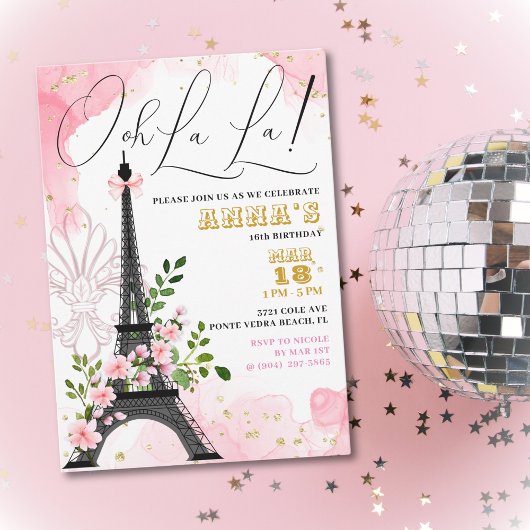 Ooh La Paris Uitnodiging voor verjaardag
