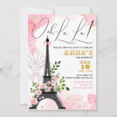 Ooh La Paris Uitnodiging voor verjaardag (Voorkant)