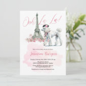 ooh la poedel Baby shower Kaart (Staand voorkant)