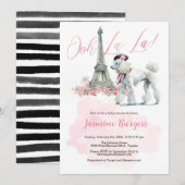 ooh la poedel Baby shower Kaart (Voorkant / Achterkant)