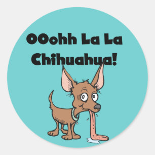 Oohh La Chihuahua T-shirts en cadeaus Ronde Sticker