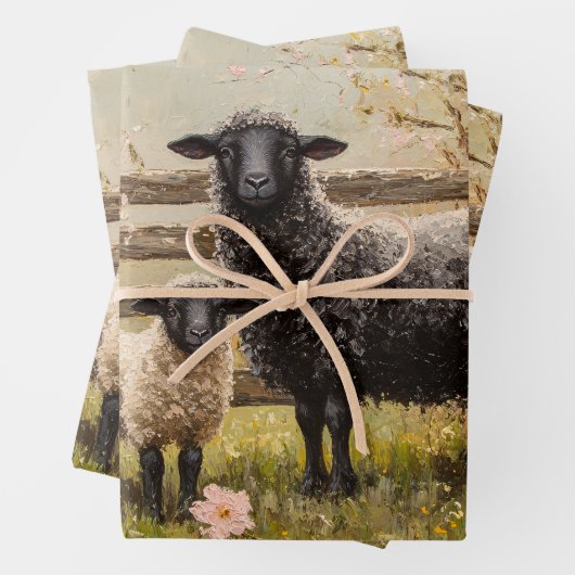Ooi en Lam Spring Schaap Art Decoupage Inpakpapier Vel (In situ)