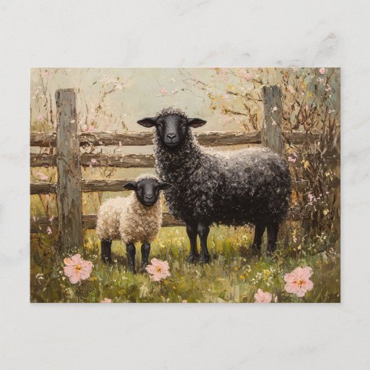 Ooi en lamsvlees Spring Sheep Art Briefkaart (Voorkant)