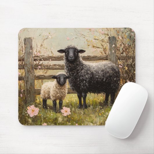 Ooi en lamsvlees Spring Sheep Art Muismat (Met muis)