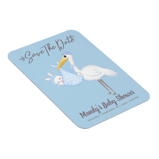 Ooie Ooie Ooie Blue Shower Bewaar de Datum Magneet (Rechterzijde)