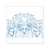 OOIEN SCHAPEN EN RAM, COUNTRY FAMILY TREE, VOLKSKU ZELFINKTENDE STEMPEL (Design)