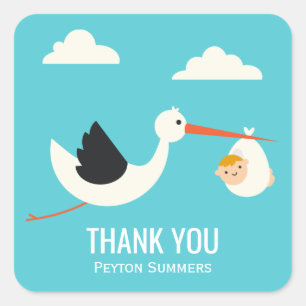 ooievaar aankomst vierkante sticker