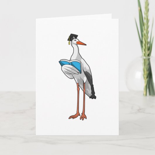 Ooievaar als leraar met boek kaart (Voorkant)