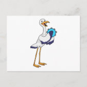 Ooievaar als muzikant met tamboerijn briefkaart (Voorkant)