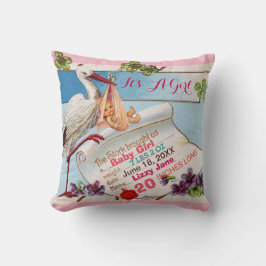 OOIEVAAR, BABY EN SHAMROCKS Bloemen Meisje Baby St Kussen