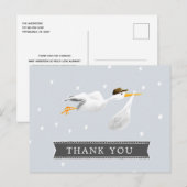 Ooievaar Baby shower Dank u Briefkaart (Voorkant / Achterkant)
