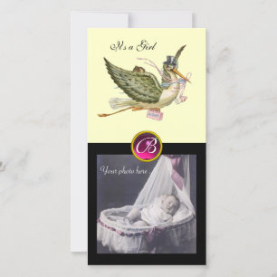 OOIEVAAR BABY SHOWER VIERKANT MONOGRAM ruby roomkl Aankondiging