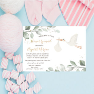 Ooievaar bezorging baby shower per post kaart