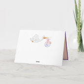 Ooievaar Bezorgt Geboorteaankondigingskaart Meisje Kaart (Achterkant)