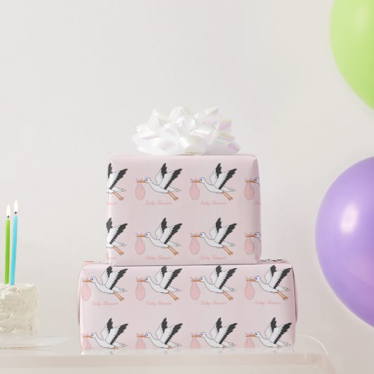 Ooievaar Design Baby Shower Cadeaupapier (Feestgeschenken)