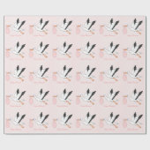 Ooievaar Design Baby Shower Cadeaupapier (Vlak)