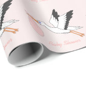 Ooievaar Design Baby Shower Cadeaupapier (Rol Hoek)