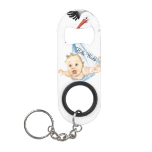 Ooievaar die Baby Grappige Sleutelhanger flesopene Mini Flessenopener