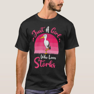  ooievaar gewoon een meisje dat van ooievaars houd t-shirt