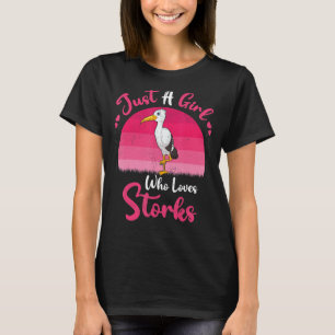 ooievaar gewoon een meisje dat van ooievaars houd t-shirt
