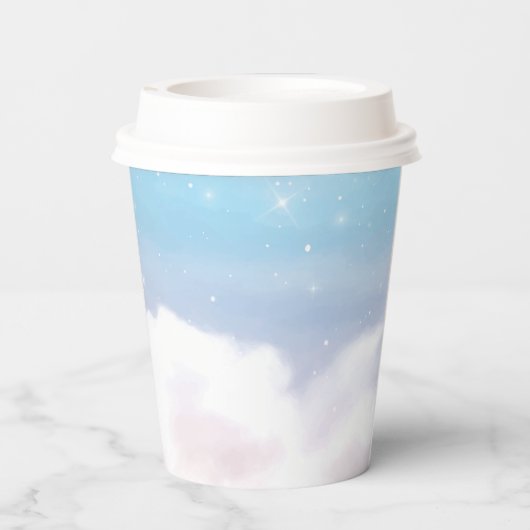 Ooievaar Het is een Jongen Baby shower Papieren Bekers (Achterkant)