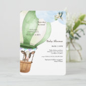 Ooievaar & Koe Moo-ving in Soon Brown Baby shower Kaart (Staand voorkant)