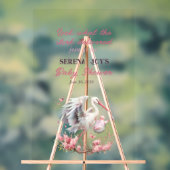 Ooievaar leveren een baby meisje acryl bord (Neutraal)