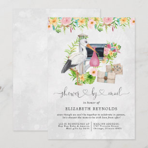 Ooievaar Levering Virtuele Baby Shower per Post Kaart