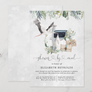Ooievaar Levering Virtuele Baby Shower per Post Kaart