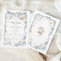 Ooievaar Lint en Bow Baby shower