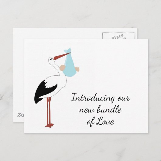 Ooievaar merchandise briefkaart (Voorkant / Achterkant)