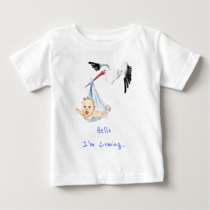 Ooievaar met Baby Funny Baby T-shirt Custom Text