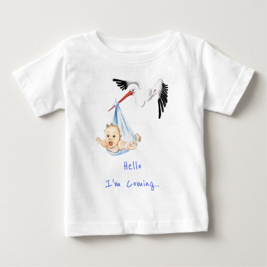Ooievaar met Baby Funny Baby T-shirt Custom Text (Voorkant)