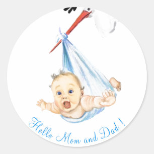 Ooievaar met Baby Grappige Stickers