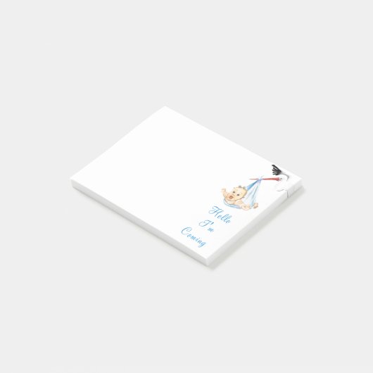 Ooievaar met Baby Grappige Sticky Notes (Schuin)